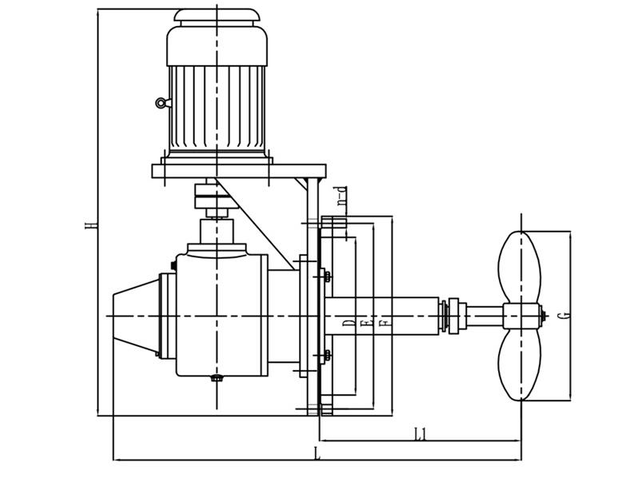 大型タンク用サイドエントリー化学工業用ミキサー
